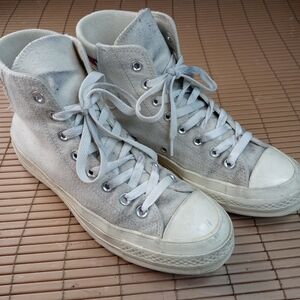 Rare Converse All Star Chuck Taylor White Wool High Top Sneakers Men's S…